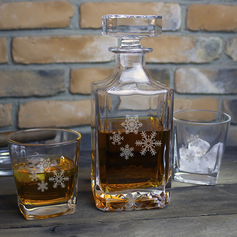 Mercer41 Rokta Glass 3 Piece Whiskey Decanter Set Wayfair